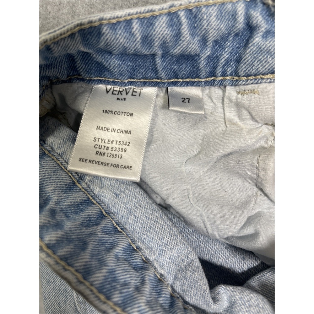 VERVET Blue Women's High Rise Raw Hem Light Distressed Jeans - Size 27 - Picture 7 of 8